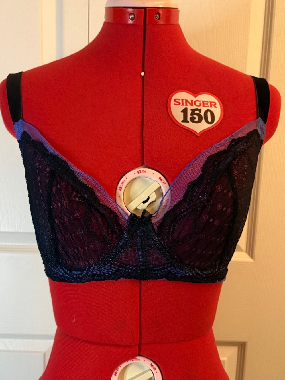 Unveiled Indigo & Black Lace Bra 32DDD
